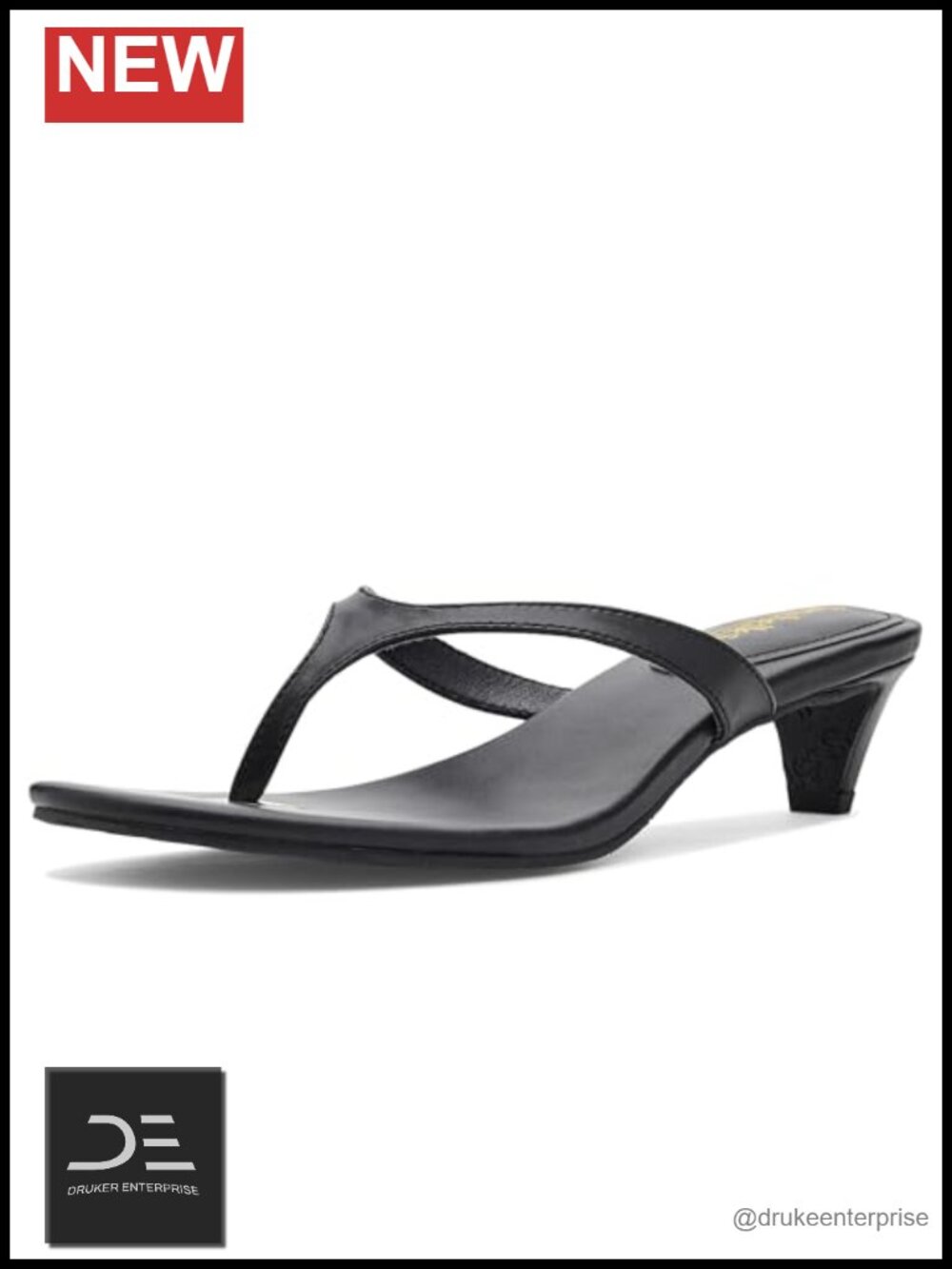 Faux Leather Kitten Heel Slide Sandals | Women's Casual Thong Sandals